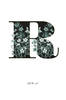 Illustration by Froilein Juno: Flower Alphabet R in soft colors
