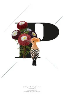 Illustrated plants with the letter P, soft colors and a friendly style