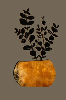 Wall art by Froilein Juno: stylish illustration of a vintage vase with plants