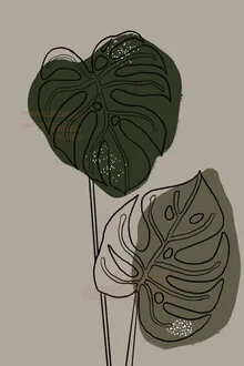 Wall art by Froilein Juno: abstract watercolor illustration featuring plant motifs