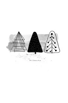 Wall art by Froilein Juno: abstract Christmas tree in soft colors
