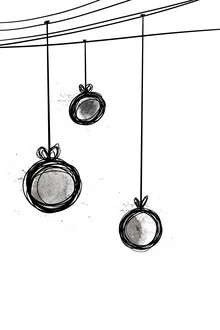 Wall art featuring a stylized Christmas ball in soft watercolor tones.
