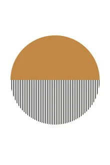 Abstract illustration featuring geometric shapes in copper and gold