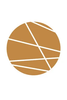 Wall art by Froilein Juno: geometric lines in copper and gold