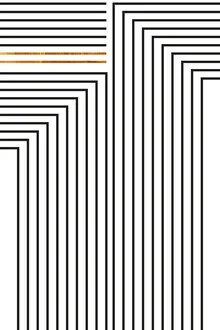 Abstract illustration featuring geometric copper and gold lines in a mid-century style.