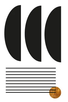 Abstract illustration with geometric copper and gold lines in a minimalist style