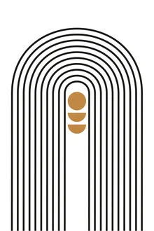 Illustration by Froilein Juno: geometric shapes in copper and gold on a neutral background