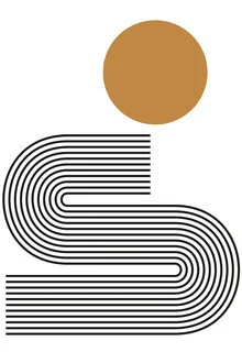 Illustration by Froilein Juno: geometric lines in copper and gold
