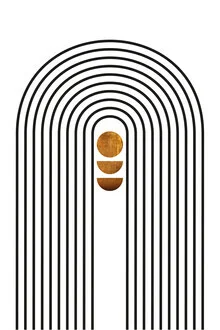 Wall art by Froilein Juno: geometric shapes in copper and gold
