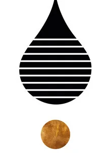 Abstract illustration featuring geometric shapes in copper and gold tones