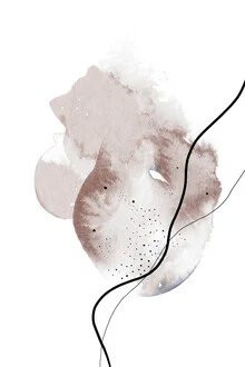 Abstrakte Illustration mit fließenden Pinselstrichen in sanften Farben