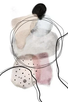 Abstrakte Illustration mit fließenden Pinselstrichen in sanften Farben
