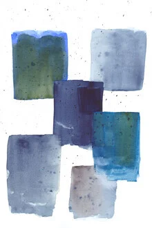 Wandbild mit fließenden Pinselstrichen in sanften Farben von Froilein Juno.