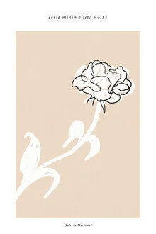 Abstrakte Illustration mit Linien und Pflanzenmotiven in sanften Farben