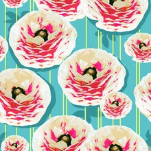 Wall art featuring a colorful floral pattern that conveys a cheerful summer vibe.