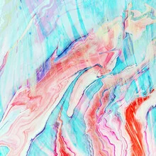 Wall art with vibrant abstract patterns in violet and red, cheerful and lively.