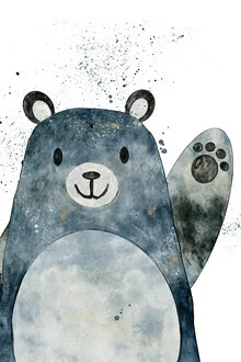 Wall art featuring colorful forest animals in a cheerful watercolor style
