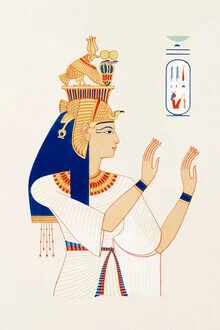 Wandbild von Vintage Collection: Portrait von Königin Tiye in sanften Farben.