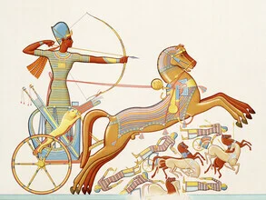 Illustration von Vintage Collection: Ramses-Meïamoun im Kampf mit Katas in Ägypten