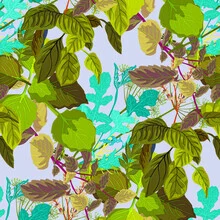 Wall art by Uma Gokhale: botanical pattern featuring herbs and leaves