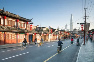 Shanghai old town with Shanghai Tower - Fineart photography by Jan Becke