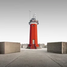 Photo art of a lighthouse in Venice, soft colors and calm atmosphere