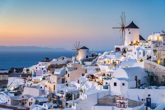 Photo art by Jan Becke: Oia on Santorini at sunset