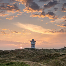 Jan Becke, Sunrise at the water tower on Langeoog (Germany, Europe)