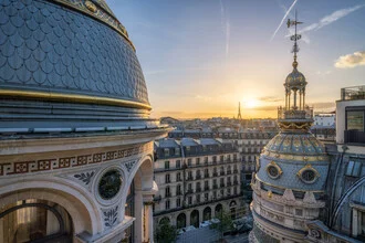 Photo art by Jan Becke: Paris skyline at sunset with warm colors