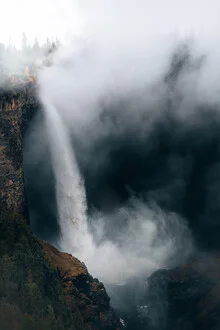 Photo art by Sergej Antoni: waterfall in a misty landscape in Canada