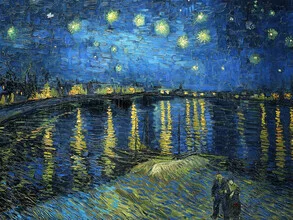 Wandbild von Art Classics: Sternenabend über dem Rhône mit sanften Farben