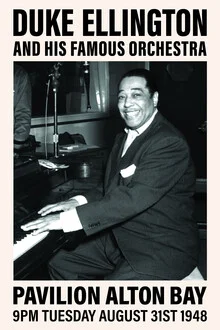 Photo art: Duke Ellington performing at Pavilion Alton Bay, nostalgic jazz atmosphere.