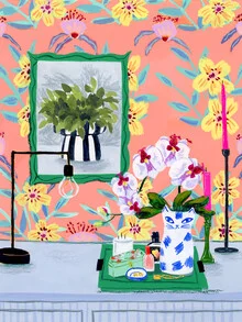 Wall art by Sarah Gesek: modern floral design in vibrant colors