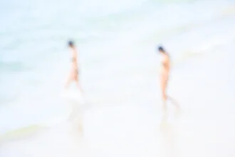Photo art by Tal Paz-fridman: young woman at the beach with the sea in the background