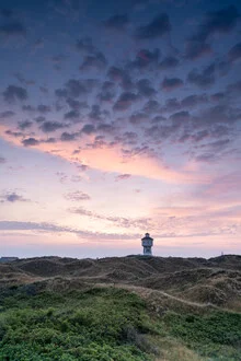 Photo art by Jan Becke: sunrise over the water tower on Langeoog