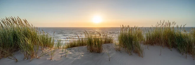 Photo art by Jan Becke: gentle dune landscape at sunset.