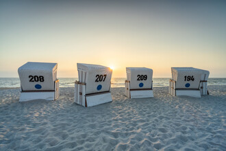 Jan Becke, Beach chairs on the North Sea beach in Sylt - Germany, Europe)