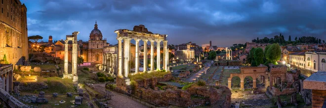 Photo art: Serene night view of the Roman Forum in Rome