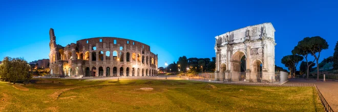 Photo art by Jan Becke: Arch of Constantine and Colosseum at night in Rome