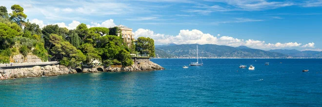 Photo art by Jan Becke: view of Castello di Paraggi on the Ligurian coast.