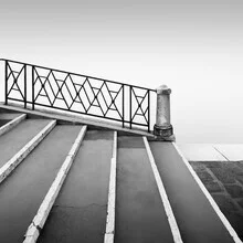 Black-and-white photo art by Ronny Behnert: fog over Venice