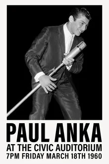 Fotokunst von Vintage Collection: Paul Anka in einem nostalgischen Retro-Stil