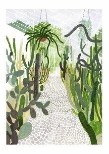 Wall art featuring botanical themes, creating a calm and inviting atmosphere.