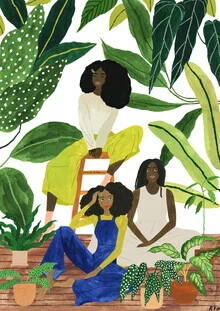 Wall art by Rachel Hillis: playful botanical illustration featuring tropical plants