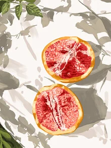 Illustration by Uma Gokhale: fresh grapefruit in vibrant colors