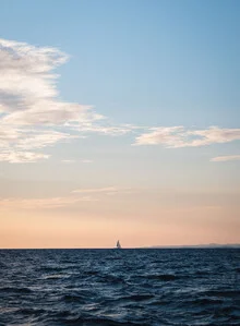 Photo art by Felix Dorn: Sailor on calm sea at sunset in Croatia