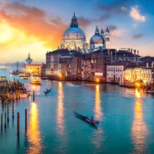 Photo art by Jan Becke: picturesque canal in Venice at sunset