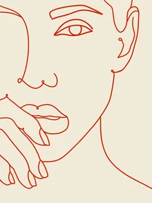 Illustration by Uma Gokhale: stylized woman with emphasized facial expression