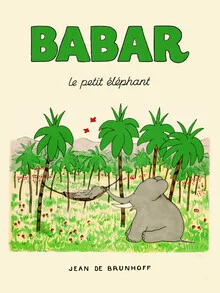 Wall art by Vintage Collection: cheerful elephant in a colorful children's book style