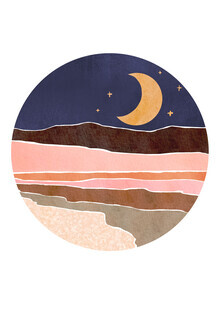 Nikki Thaitanom, Crescent Moon Landscape Art (United States, North America)